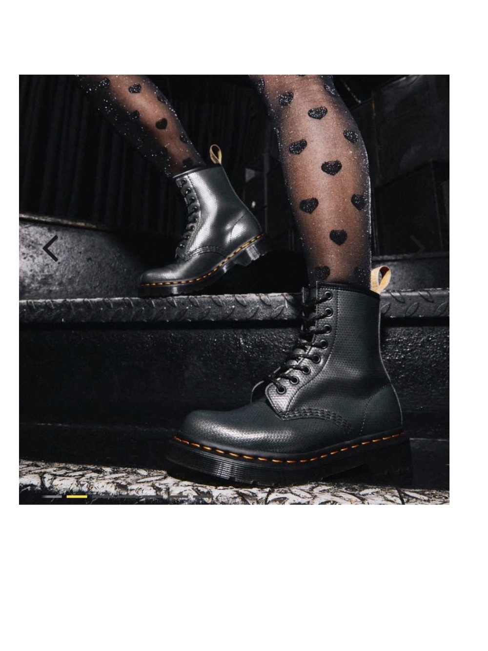 LIKE NEW Dr. Martens 1460 vegan metallic embossed lace boots